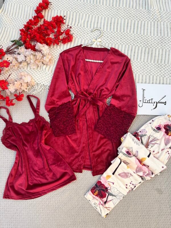 تراك ٣ قطع مشجر احمر