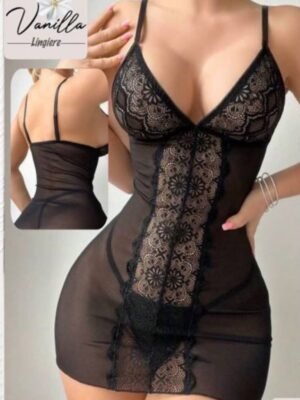 لانجري اسود شفاف