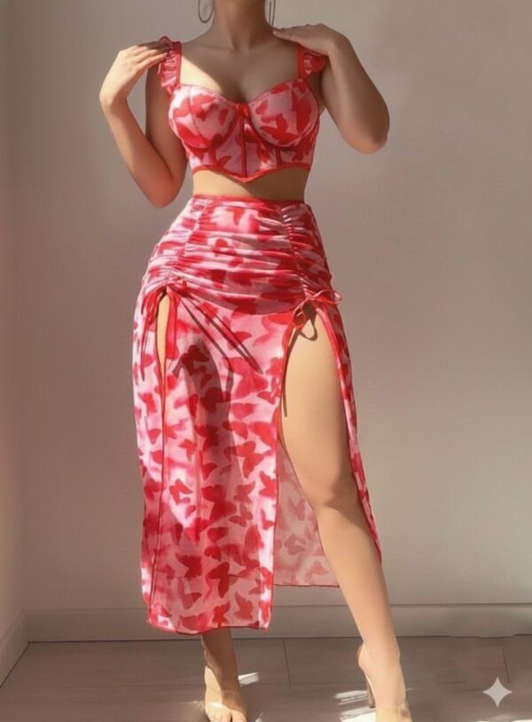 لانجري تنوره طويله وردي