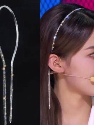 طاك كريستال طويل فضي