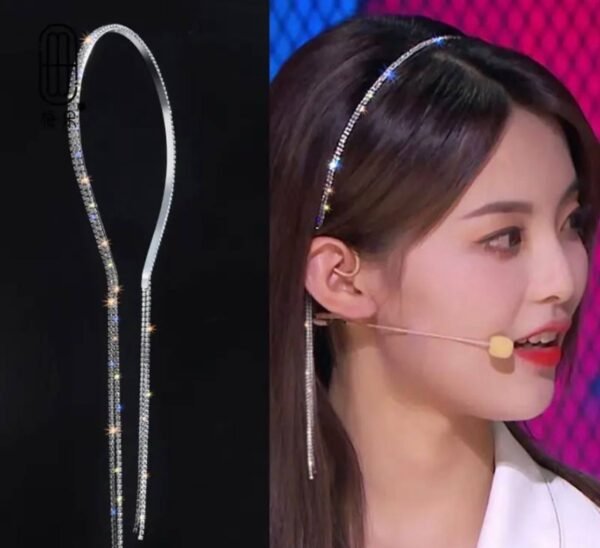 طاك كريستال طويل فضي